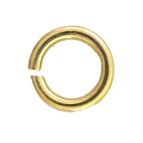 14k Gold sterling sil 6.5x1mm j ring 4pc