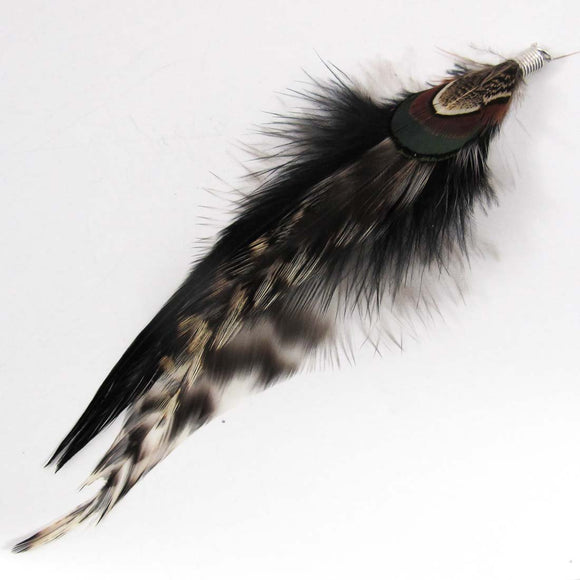 Feather 150mm charm black/brown/grey 1pc