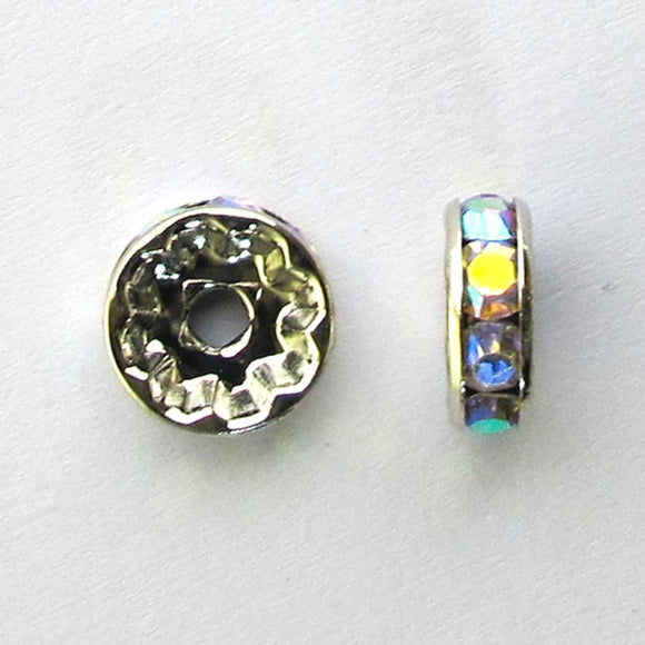 Metal 10mm rnd Austrian Crystals ron nkl/clrAB 10