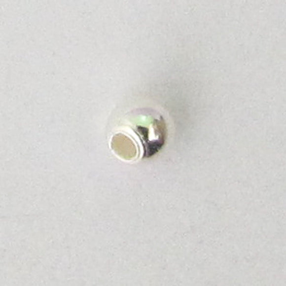 Sterling sil 2mm .5mm hole rnd bead 20p