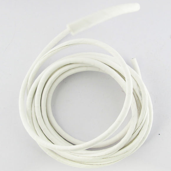 Cord 3.5mm rnd rubber white 2metres