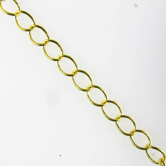 Metal chain 5x4.5mm curb link NF GLD2mt