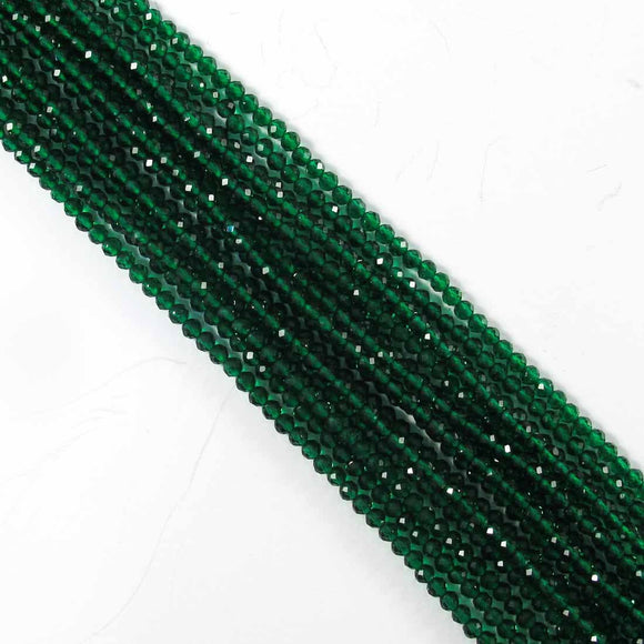 Semi prec 2mm rnd faceted emerald 170+p
