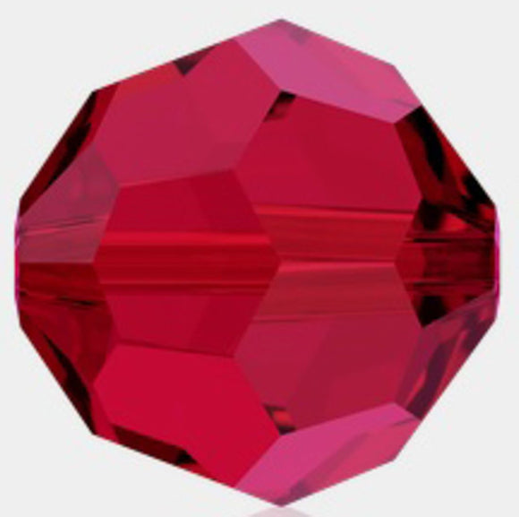 Austrian Crystals 4mm 5000 scarlet 10pcs