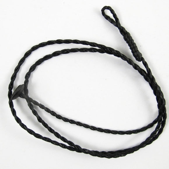 Cord 2mm twisted necklace 47cm blk 3pc