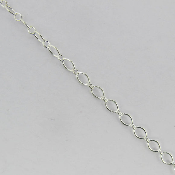 Sterling sil chain 4.3x 3mm oval 50cm