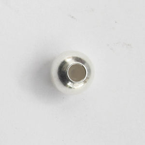 Sterling sil 6mm rnd 2mm silicon hole 2pc