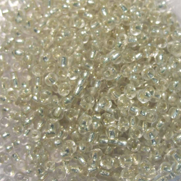 CG seed bead clear silver lined 50g