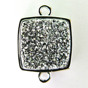 Metal 14x14mm drusy connect cry//nkl 2p