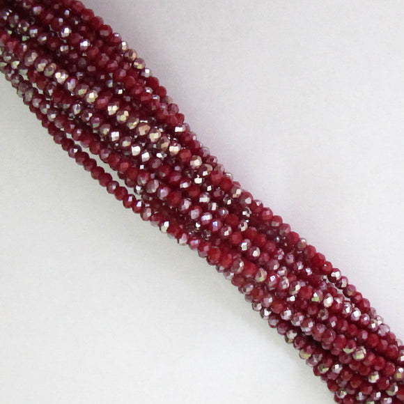 cg 2x3mm faceted rond ruby AB 155+p