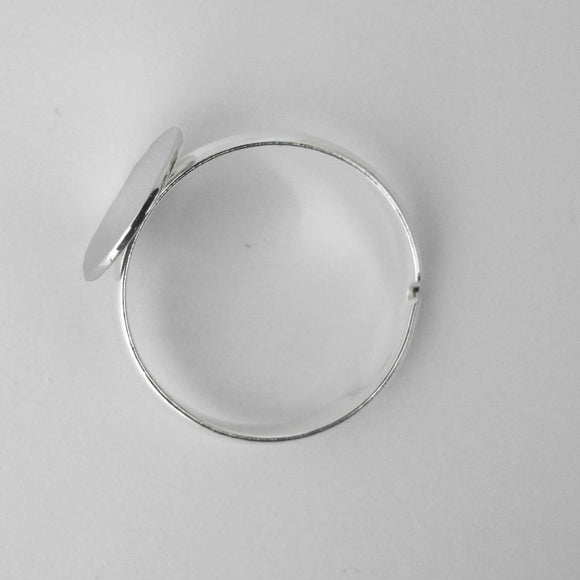 Metal ring 11mm plate NF Silver 2pcs