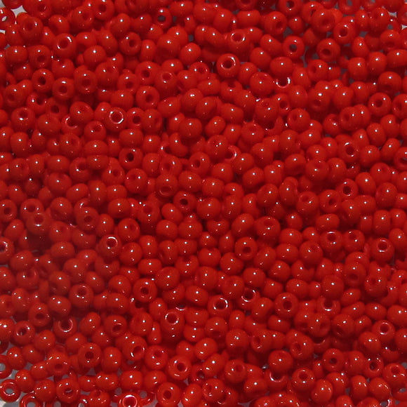 Cz size11 seed bead opaque red 10grams
