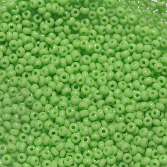 Cz size11 seed bead opaque lime 10 grams