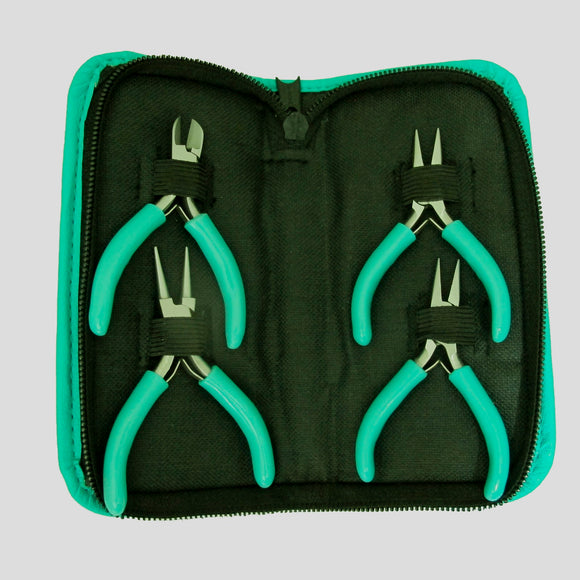Tool kit 4pcs mini tools with case aqua NFD
