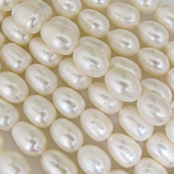 Semi Prec 12x8mm oval ivory pearl 30pcs