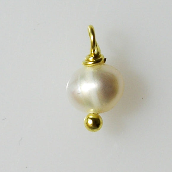 Semi prec 4mm rnd pearl Gold pin 10p