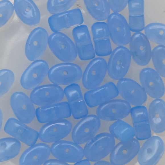 Cz 3x7 oval tube milky opal blue 50pcs