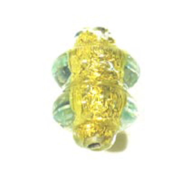 Cz h/made 13x9mm twist gold lime 1pc