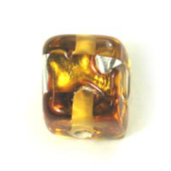 Cz h/made 8x8mm cube silver amber 2pcs