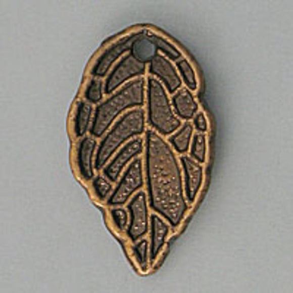 Metal 16x10mm leaf a/copper 10pcs
