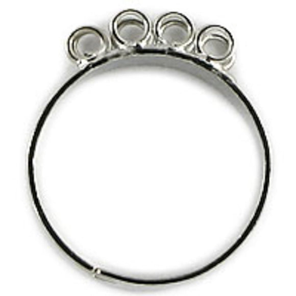 Metal 19mm ring adjust/8 loops Nkl 4pcs