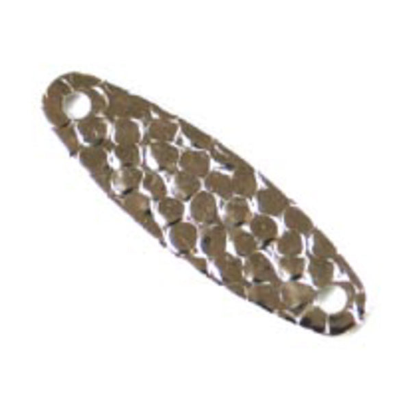 Metal 8x26mm oval dimple tag silver 10p