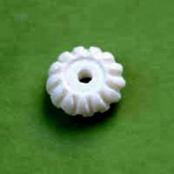 Bone 5x13mm rondelle white 100pcs