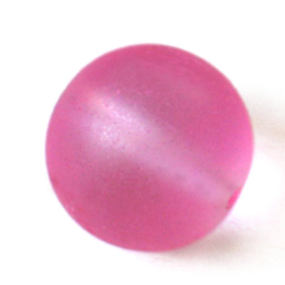 Cg 12mm rnd sea glass frost can pink 32p