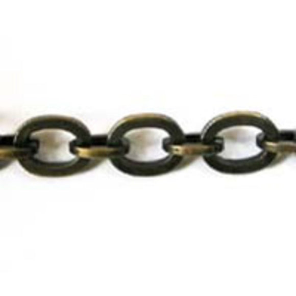 Metal chain 16x13mm oval antq bras 1m