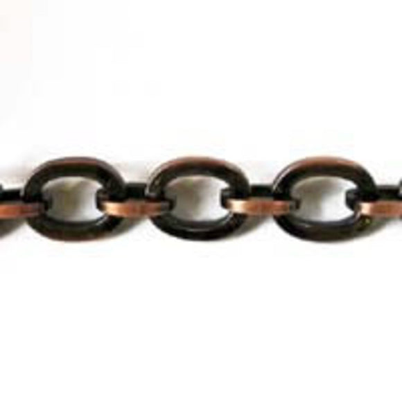 Metal chain 16x13mm oval antq copp 1m