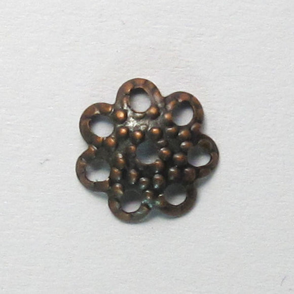 Metal 8mm filagree bead cap Ant cop 100p