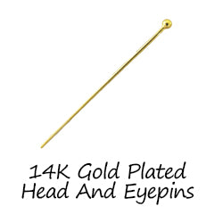 14K Gold Plated Head And Eyepins