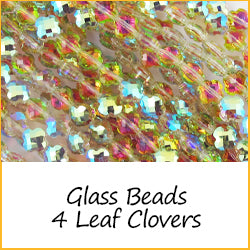 Glass Beads 4 Leaf Clovers