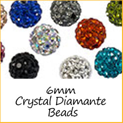 6mm Crystal Diamante Beads