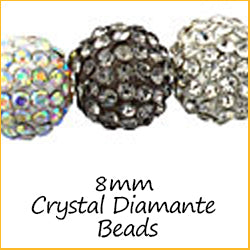 8mm Crystal Diamante Beads