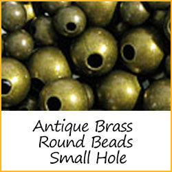 Antique Brass Round Beads Small Hole