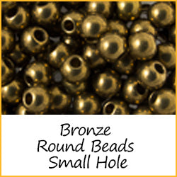 Bronze Round Beads Small Hole