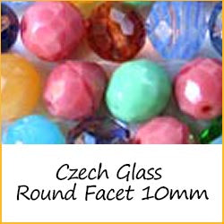 Czech Glass Round Facet 10mm