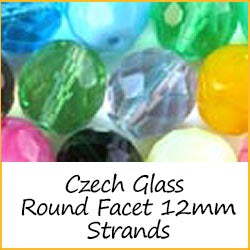 Czech Glass Round Facet 12mm Strands