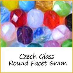 Czech Glass Round Facet 6mm