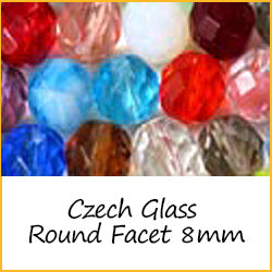 Czech Glass Round Facet 8mm