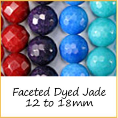 Faceted Dyed Jade 12 to 18mm