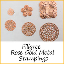 Filigree Rose Gold Metal Stampings