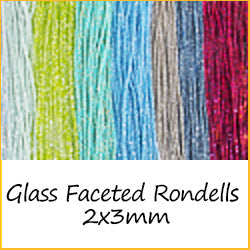 Glass Faceted Rondells - 2x3mm