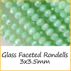 Glass Faceted Rondells - 3x3.5mm