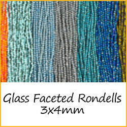 Glass Faceted Rondells - 3x4mm