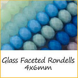 Glass Faceted Rondells - 4x6mm