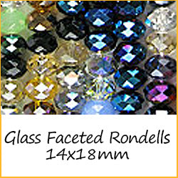 Glass Faceted Rondells 14x18mm