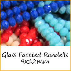 Glass Faceted Rondells 9x12mm