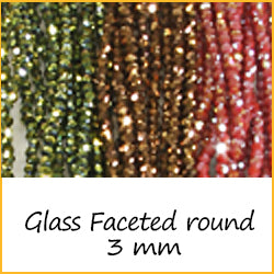 Glass Faceted Round 3 mm